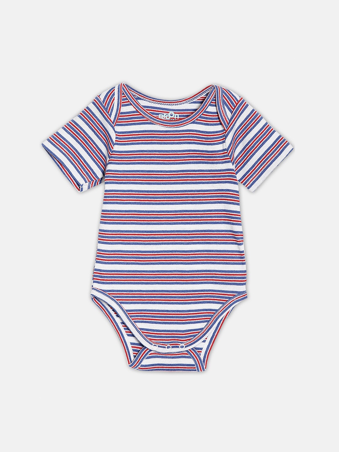 

Broon Infant Boys Striped Organic Cotton Bodysuit, White
