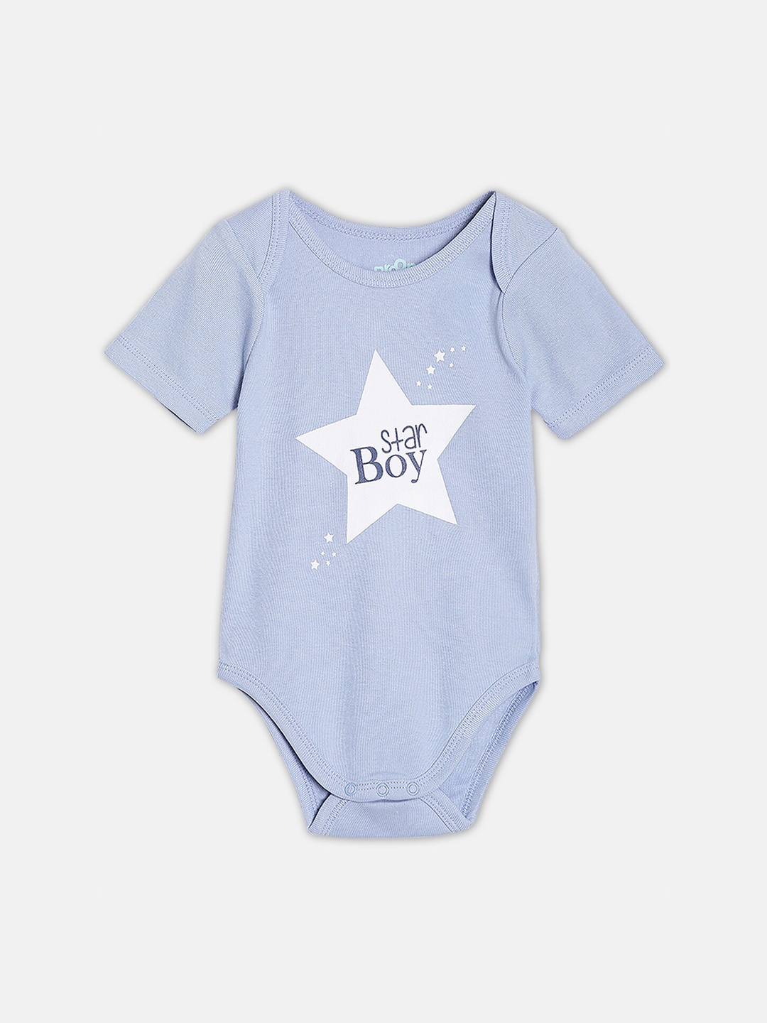 

Broon Infant Boys Printed Envelop Neck Cotton Bodysuit, Blue