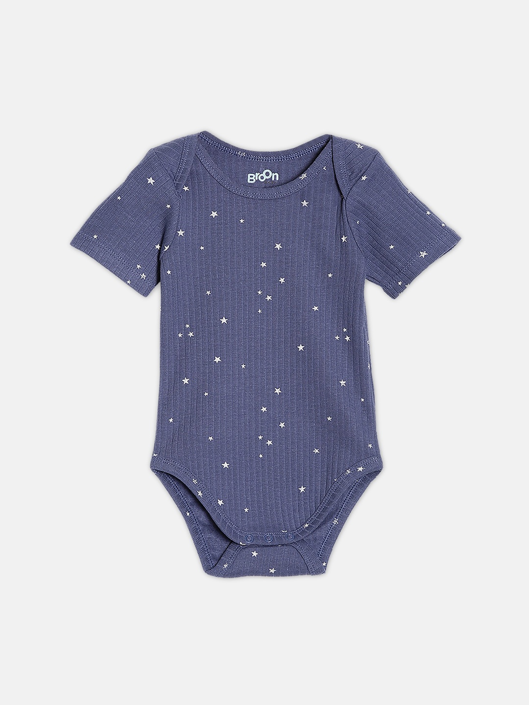 

Broon Infant Boys Printed Organic Cotton Bodysuit, Navy blue