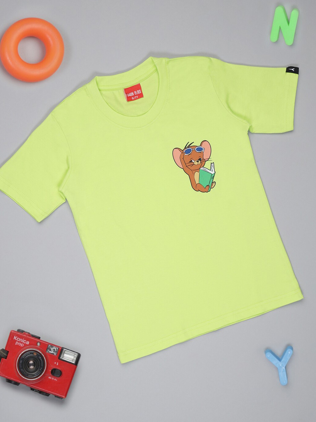 

Gavin Paris Girls Printed Round Neck Short Sleeves Pure Cotton Regular Fit T-shirt, Green