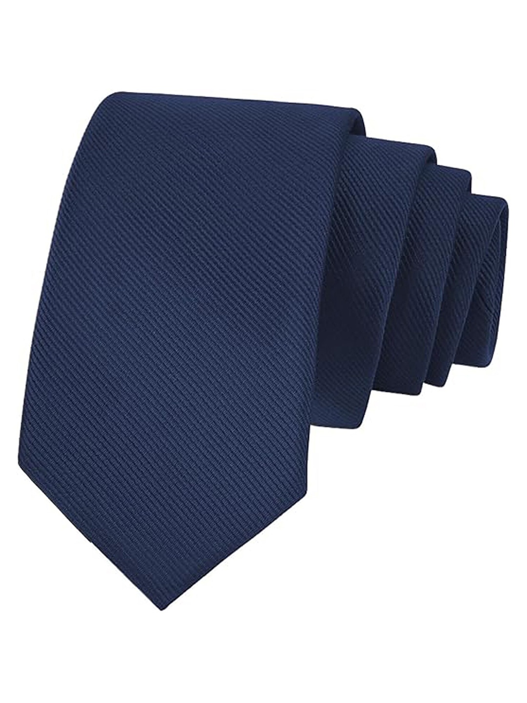 

KAEZRI Men Woven Design Microfiber Skinny Tie, Navy blue