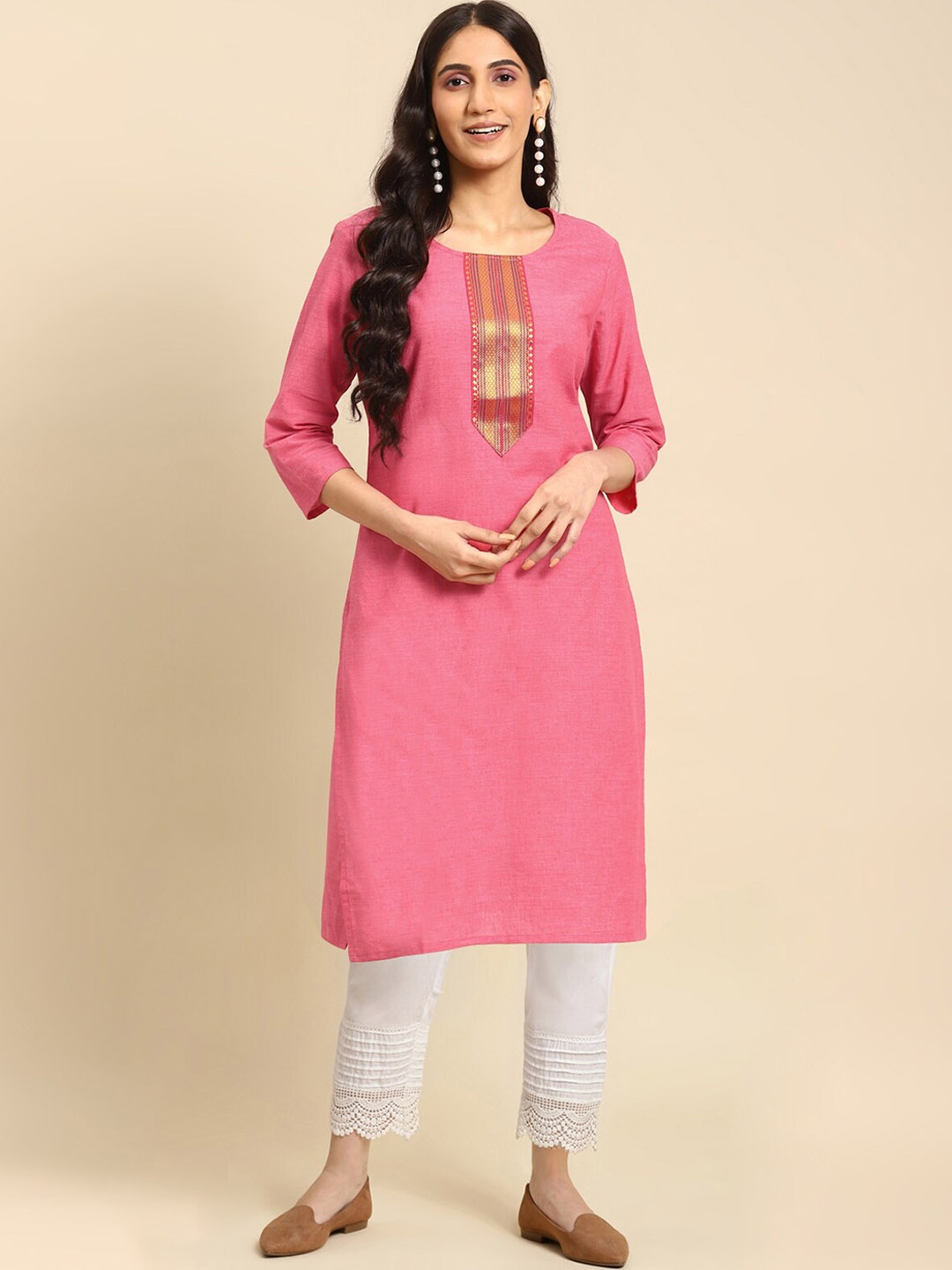

Rangita Regular Pure Cotton Kurta With Trouser, Pink