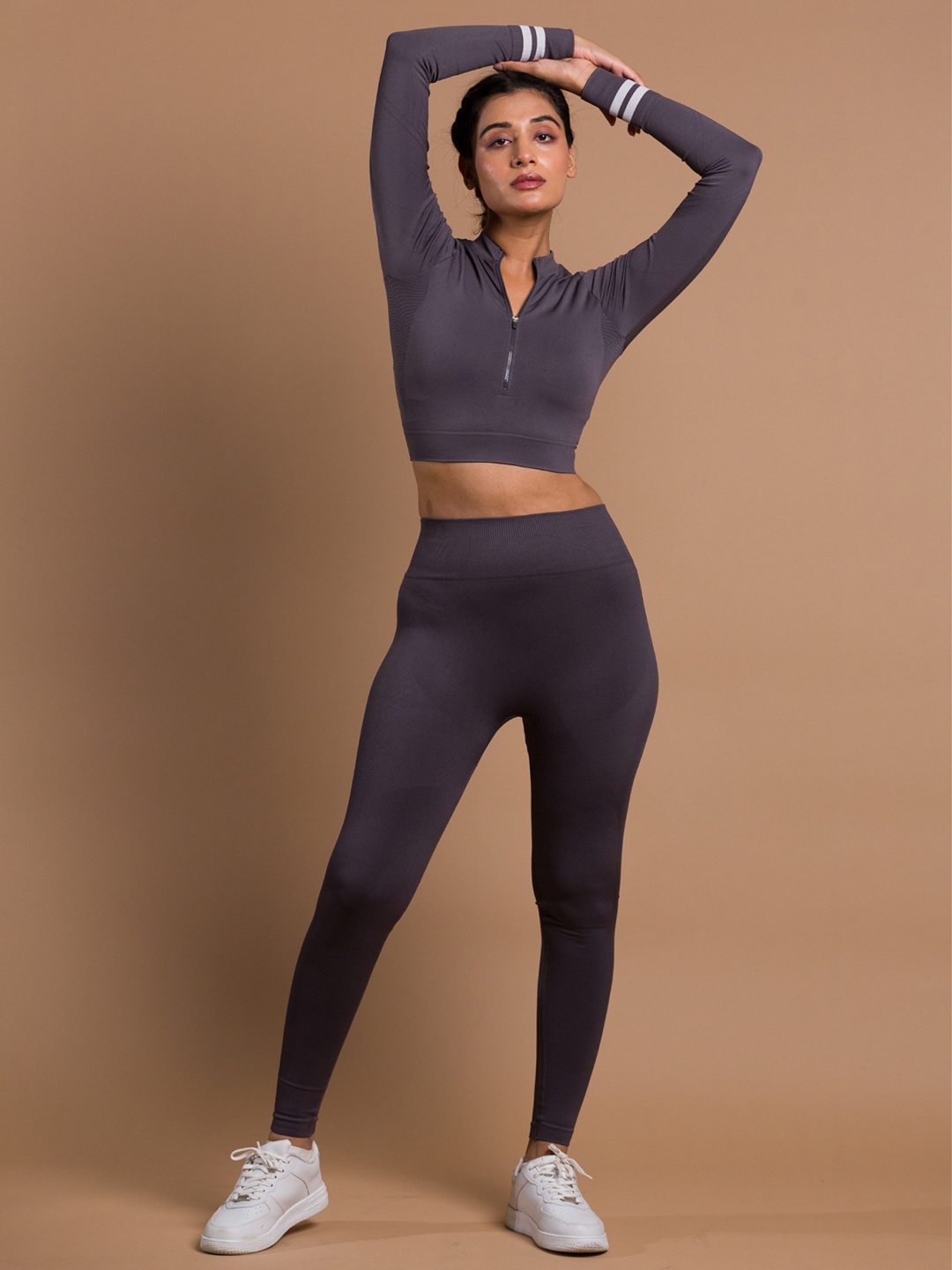 

Belonge Skinny-Fit Sweat-Wicking Gym Jacket & Tights Tracksuit, Charcoal
