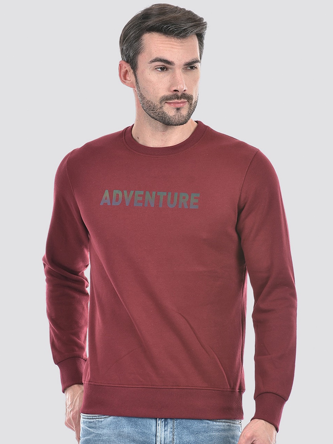 

Integriti Round Neck Printed Sweatshirt, Maroon