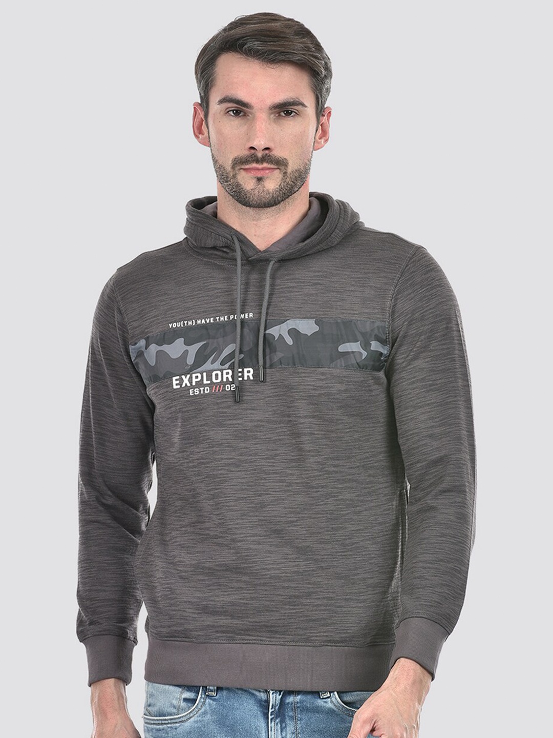 

Integriti Printed Pullover Hooded Sweatshirt, Grey