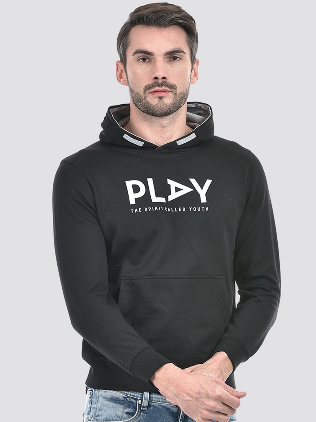 

Integriti Printed Pullover Hooded Sweatshirt, Black