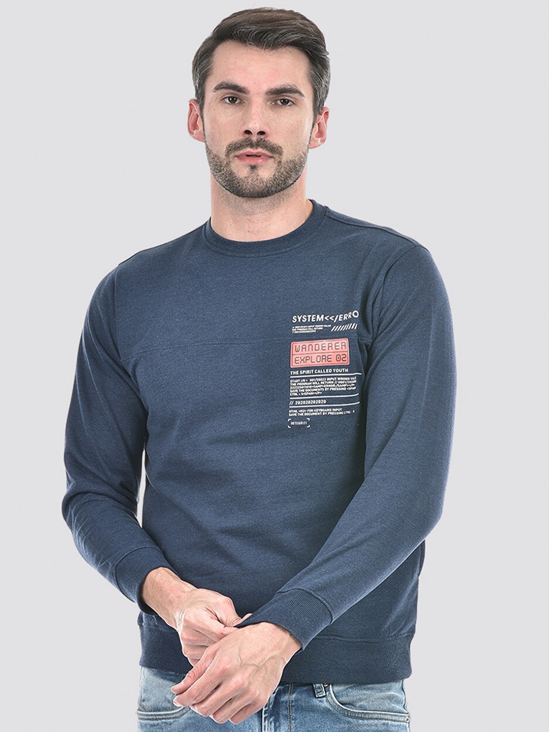 

Integriti Typography Printed Pullover Sweatshirt, Blue