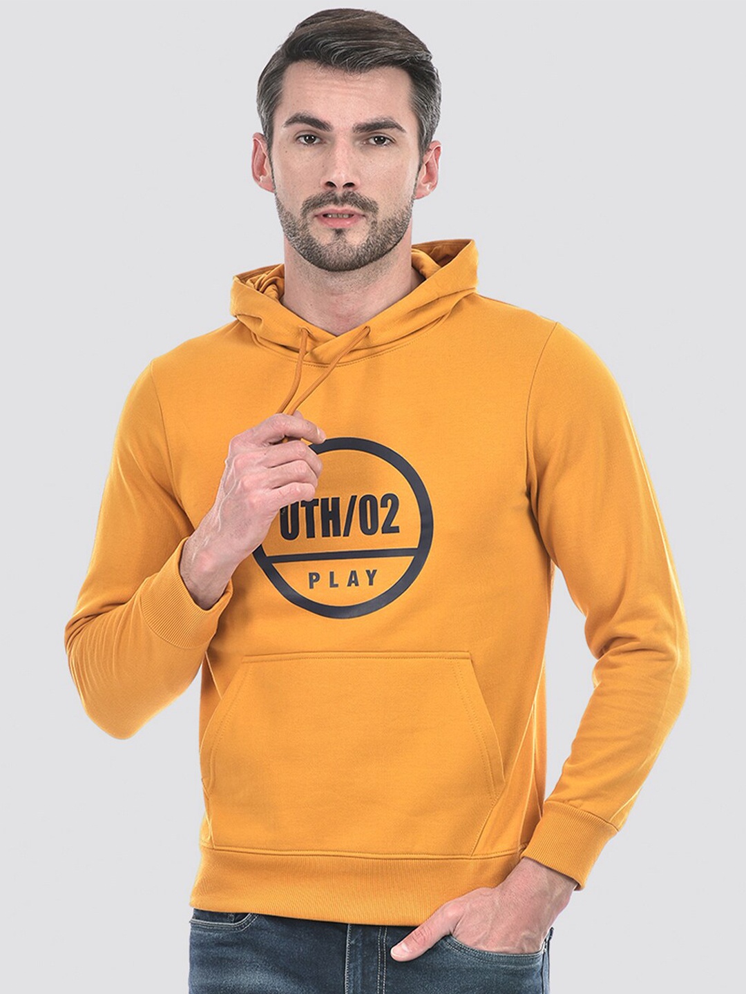 

Integriti Graphic Printed Hooded Sweatshirt, Mustard