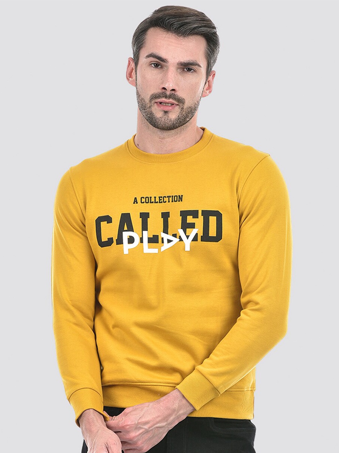 

Integriti Typography Printed Pullover Sweatshirt, Mustard