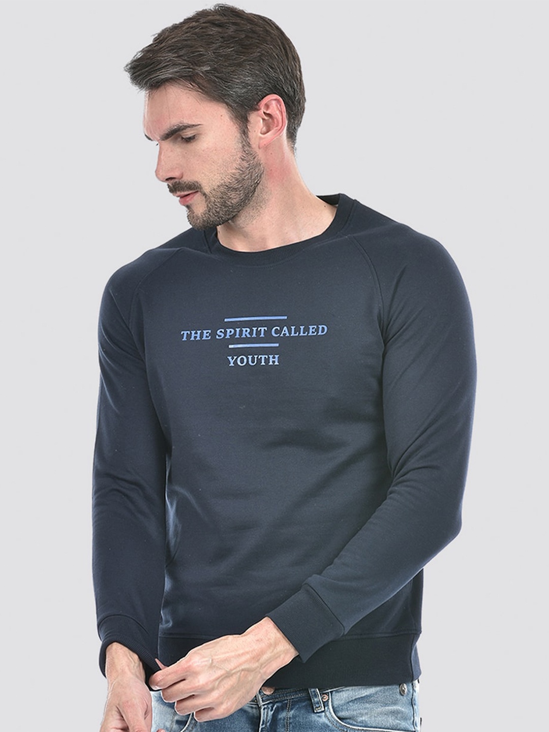 

Integriti Round Neck Printed Sweatshirt, Navy blue