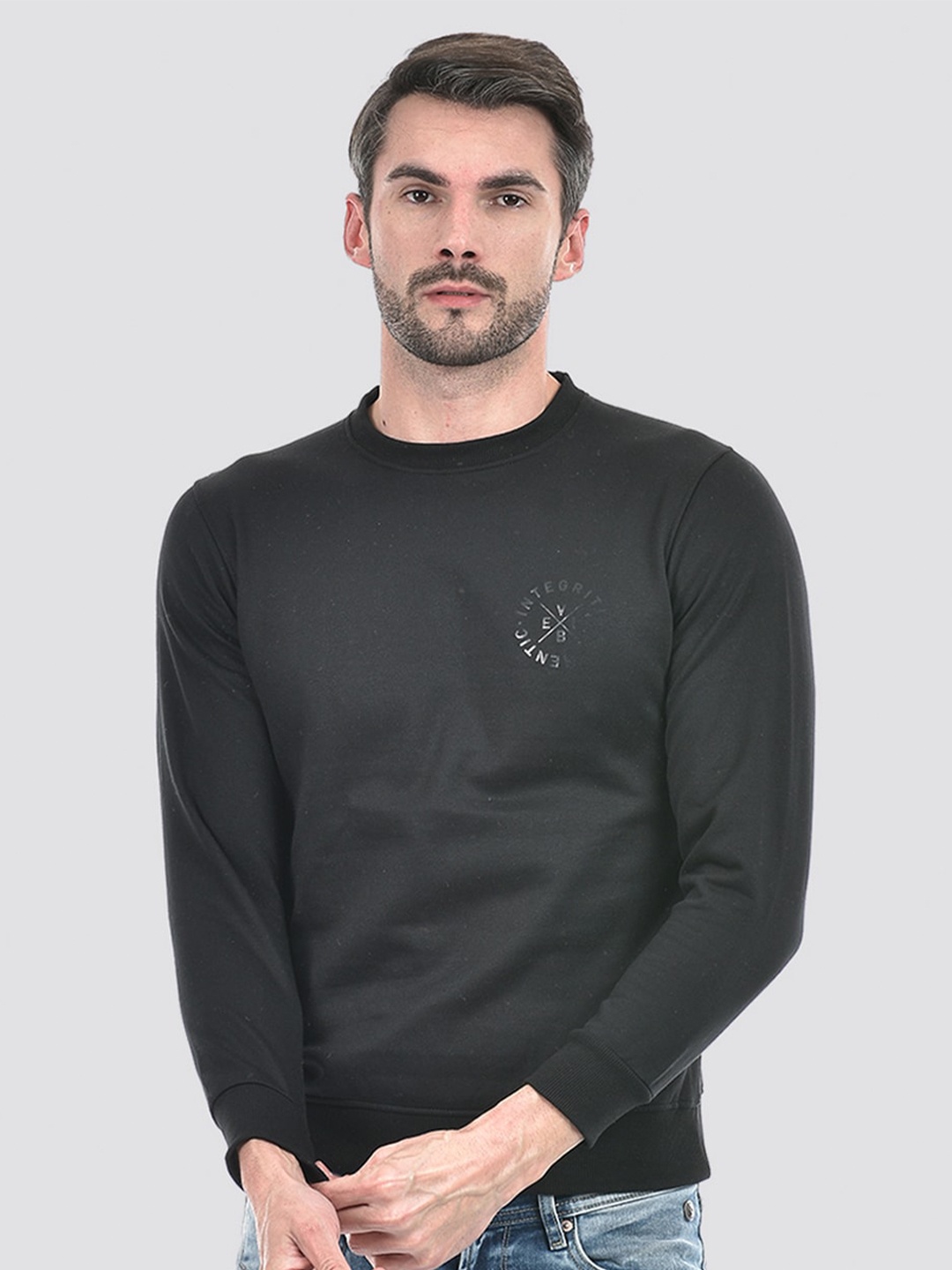 

Integriti Round Neck Pullover Sweatshirt, Black