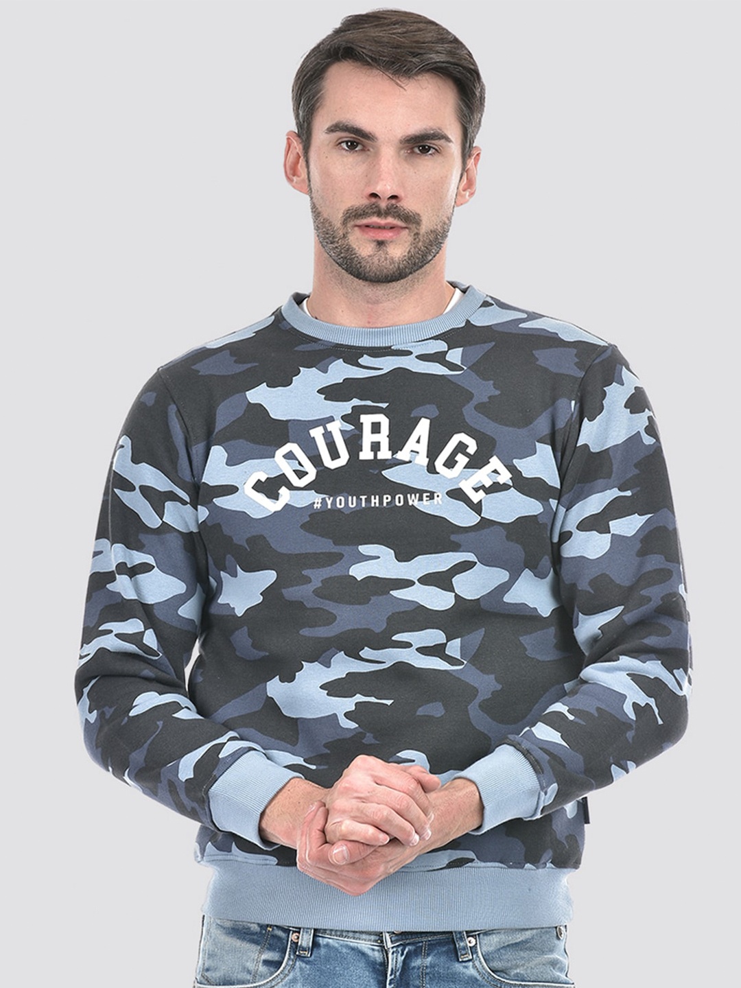 

Integriti Round Neck Long Sleeves Printed Sweatshirt, Blue