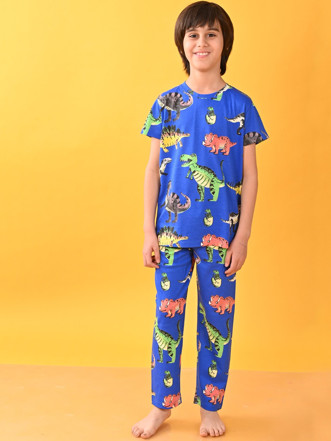 

Anthrilo Boys Conversational Printed Night Suit, Blue