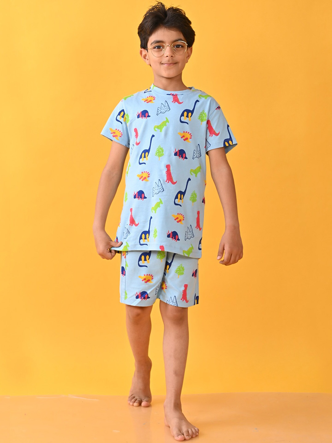 

Anthrilo Infant Boys Conversational Printed Night suit, Navy blue
