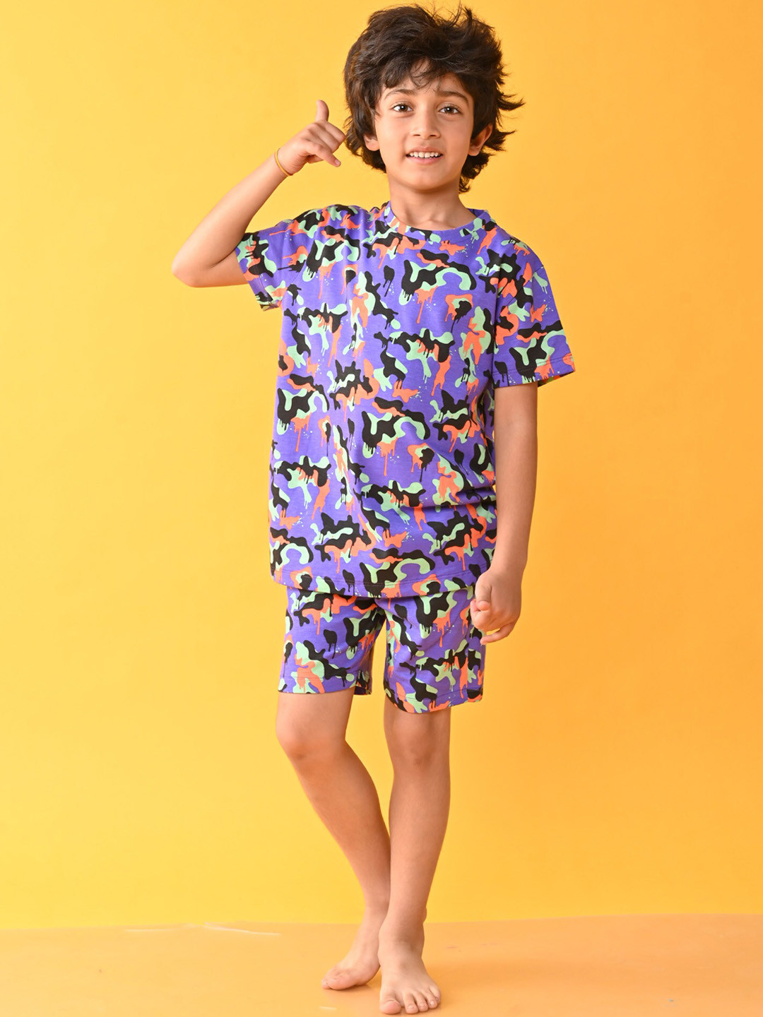 

Anthrilo Infant Boys Abstract Printed Night suit, Blue