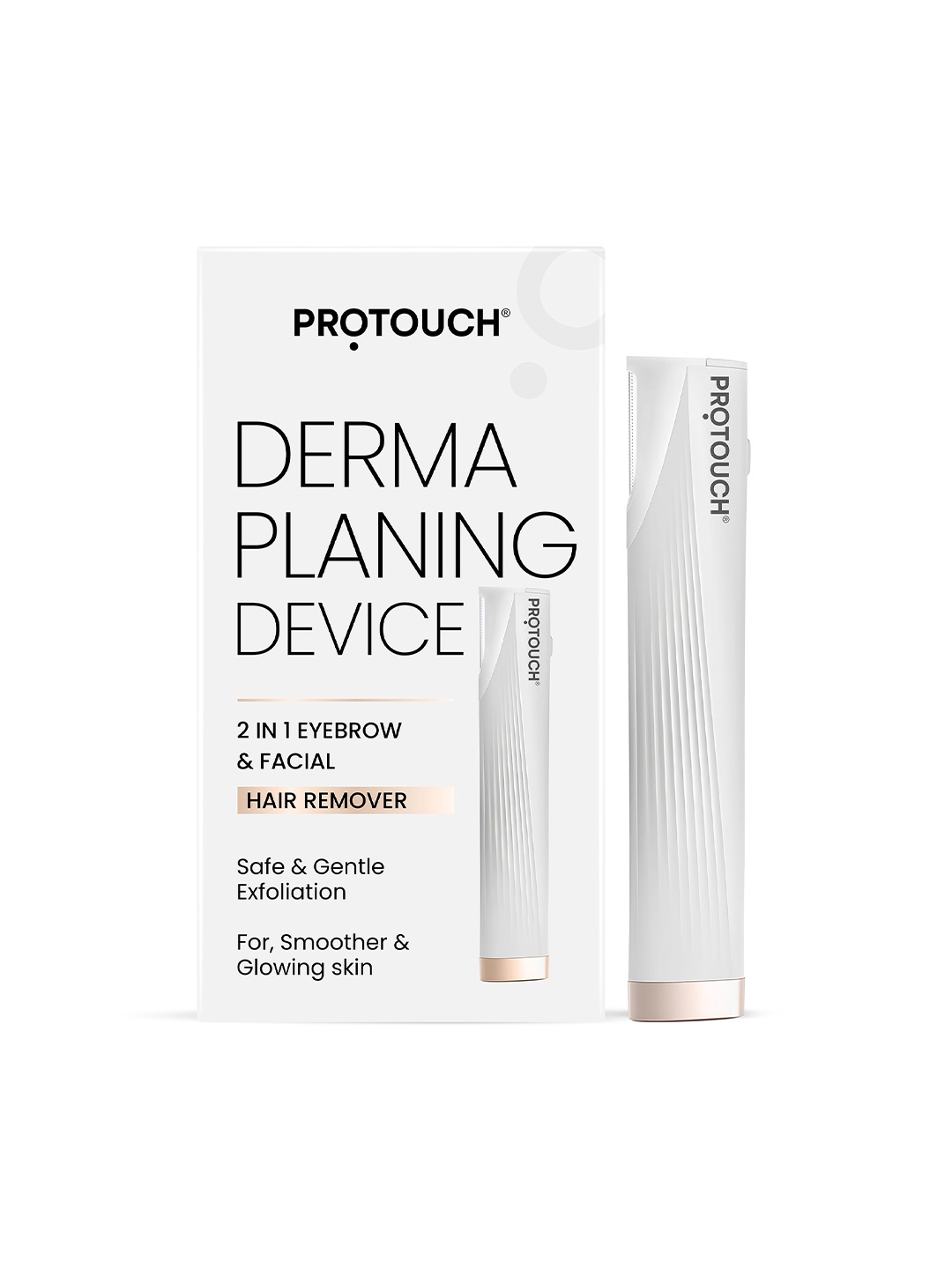 

PROTOUCH 2-In-1 Derma Planing Device For Hair Removal, White