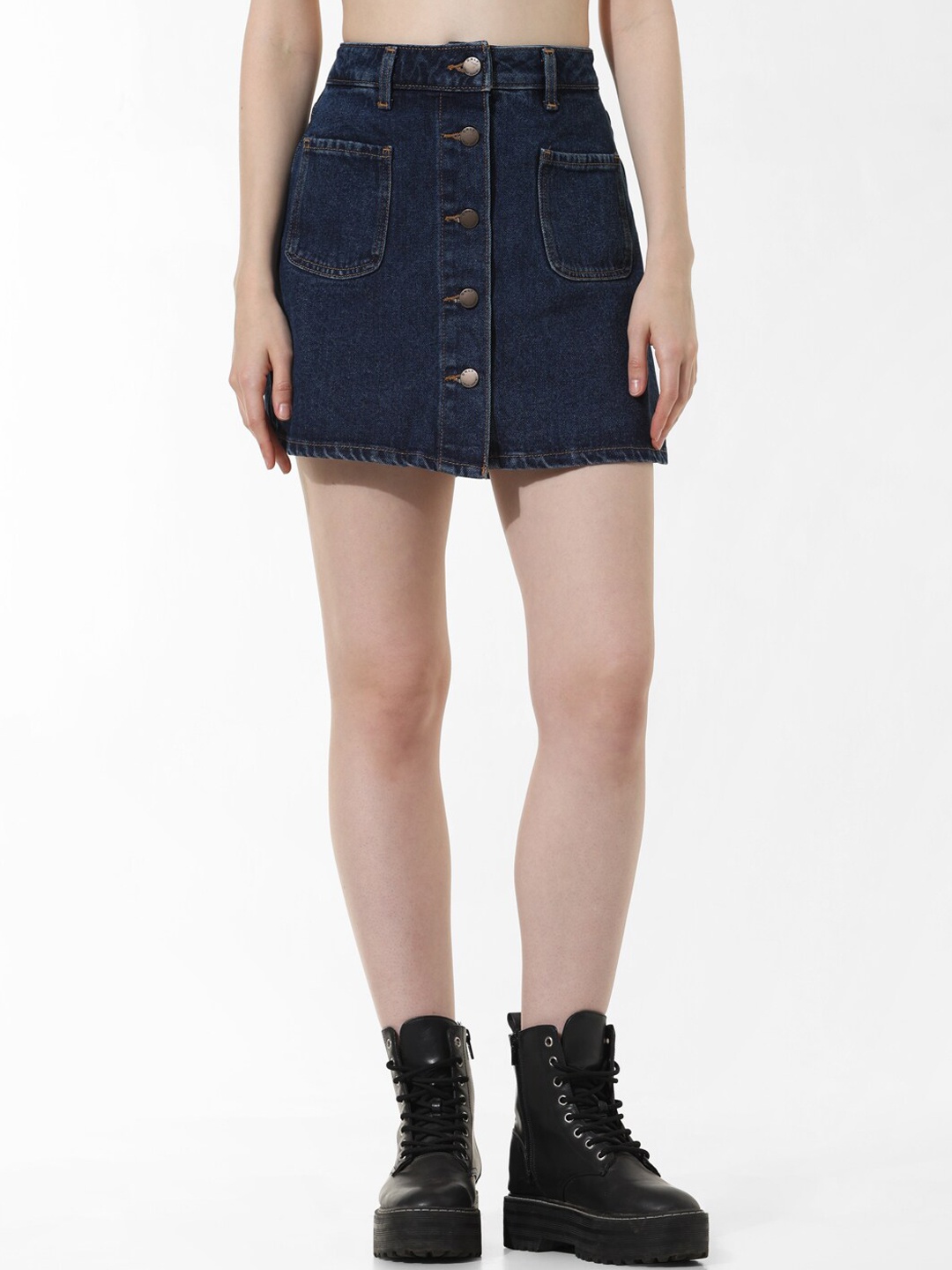 

ONLY High Rise Denim Skorts, Blue