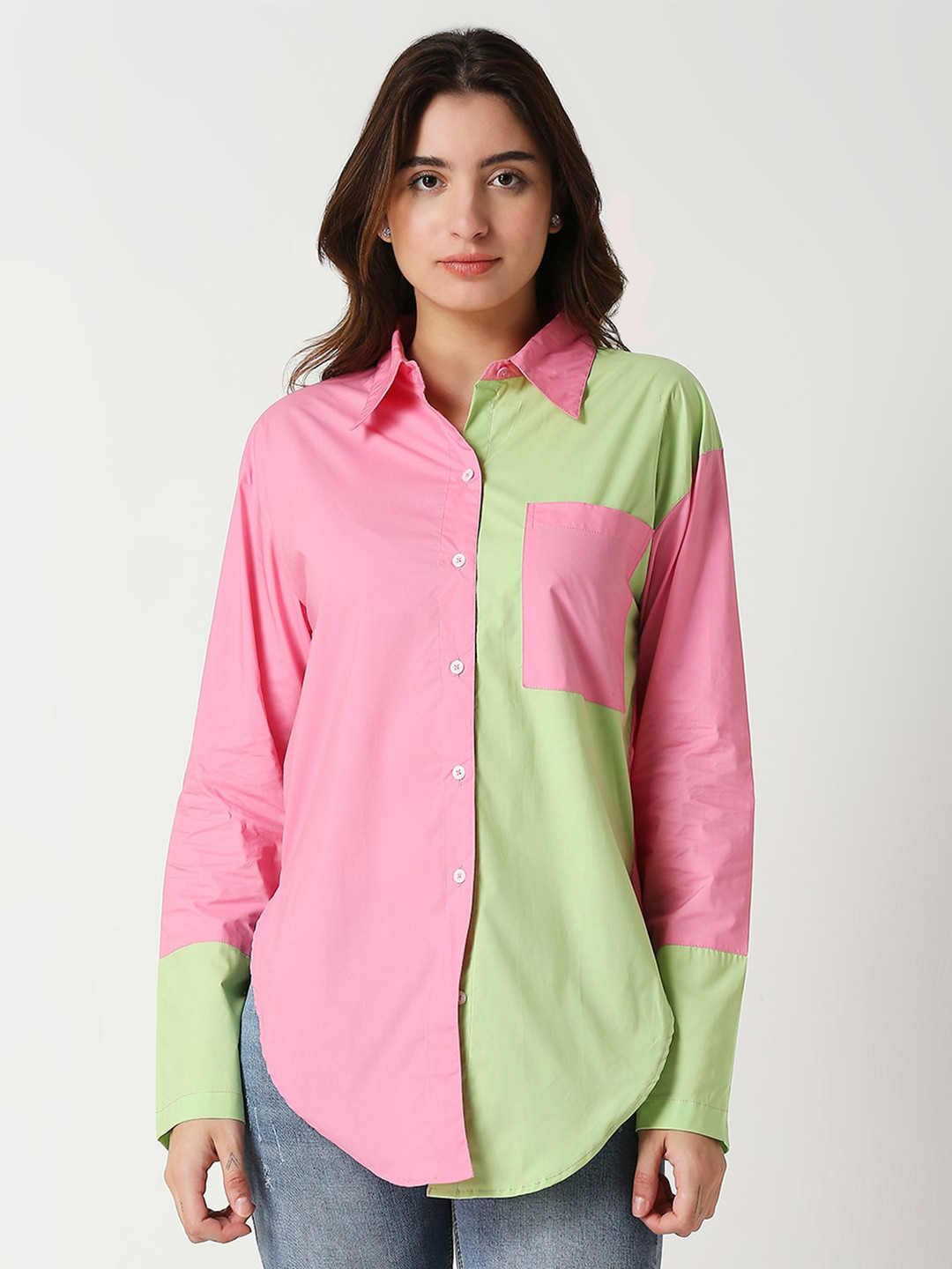 

Remanika barbie doll Classic Pure Cotton Casual Shirt, Pink