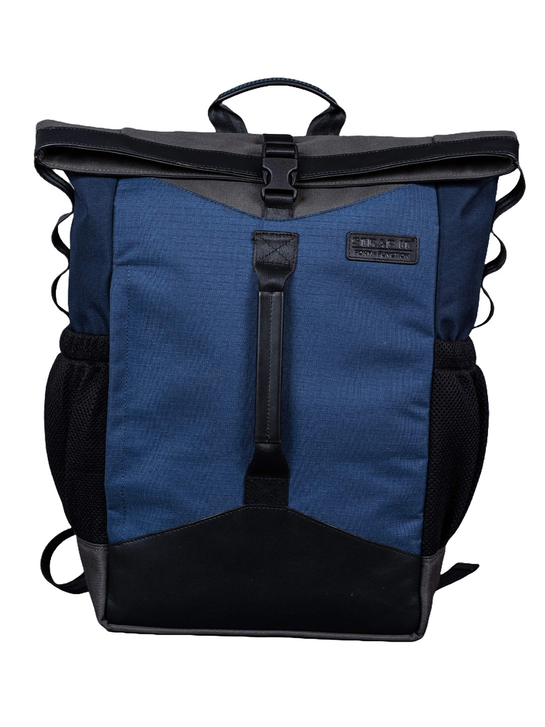 

STRAP IT Men Contrast Detail Canvas Backpack, Blue