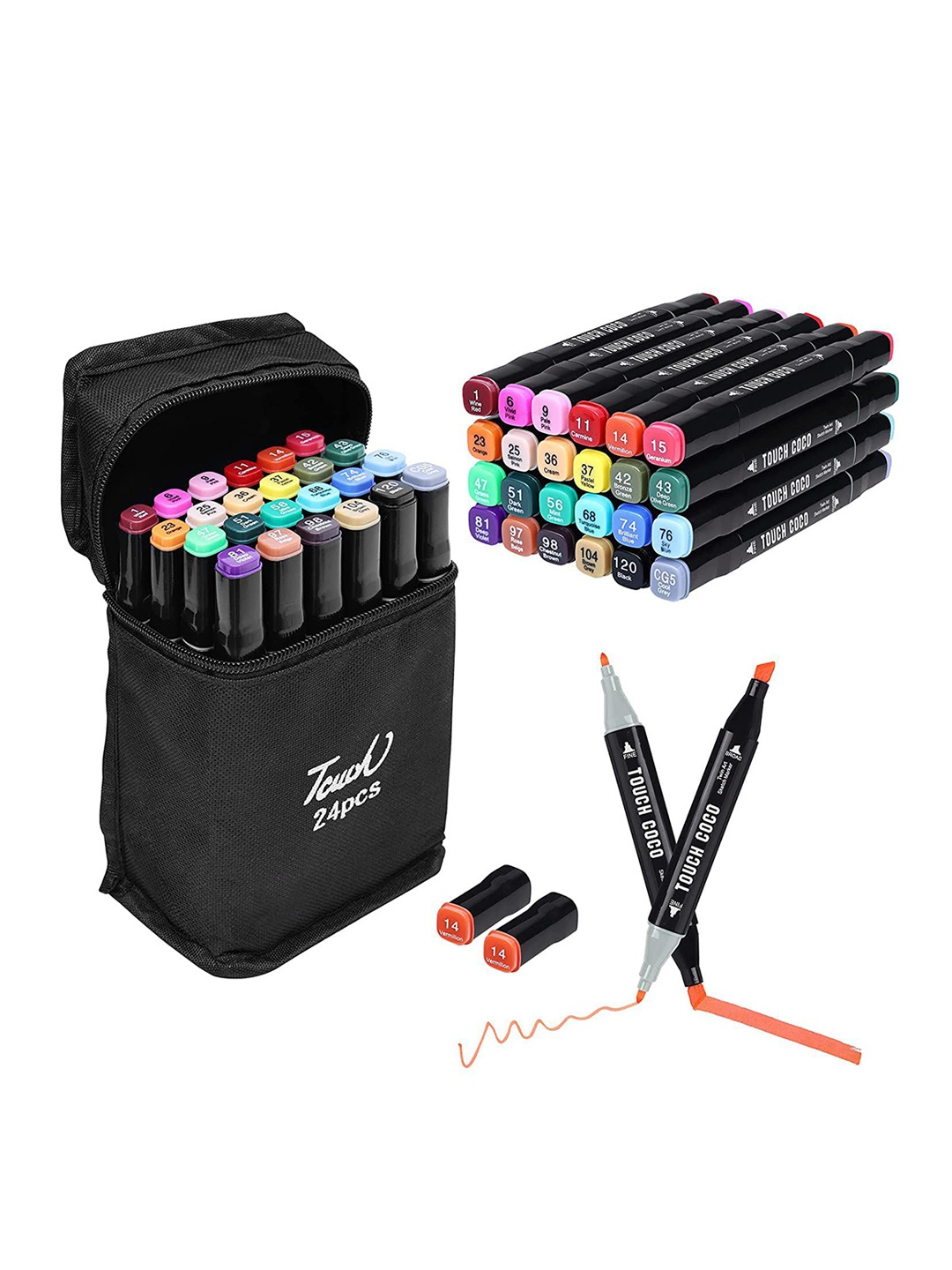 

SYGA Kids 24 Pcs Graphic Marker Pen, Red