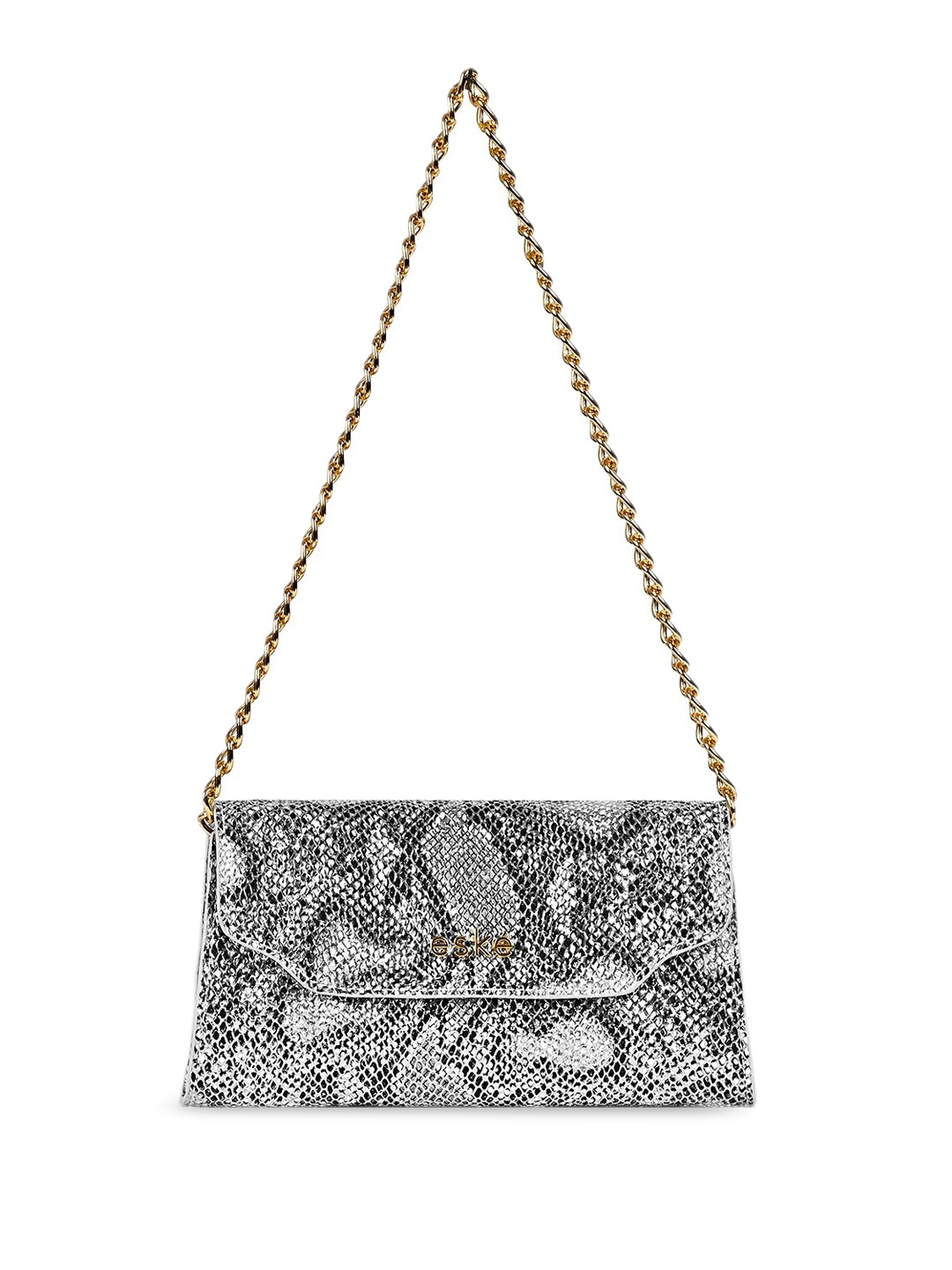 

Eske Renate Animal Textured Structured Sling Bag, Silver