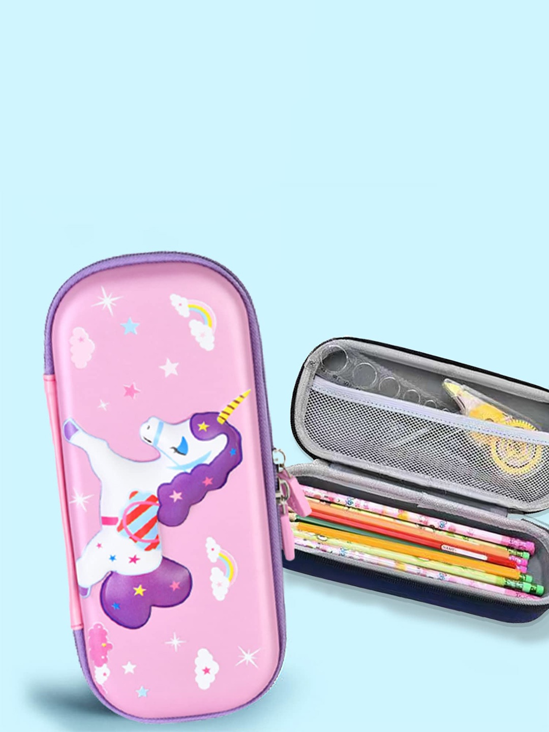 

SYGA Kids Unicorn Printed Pen Cases Stationery, Pink