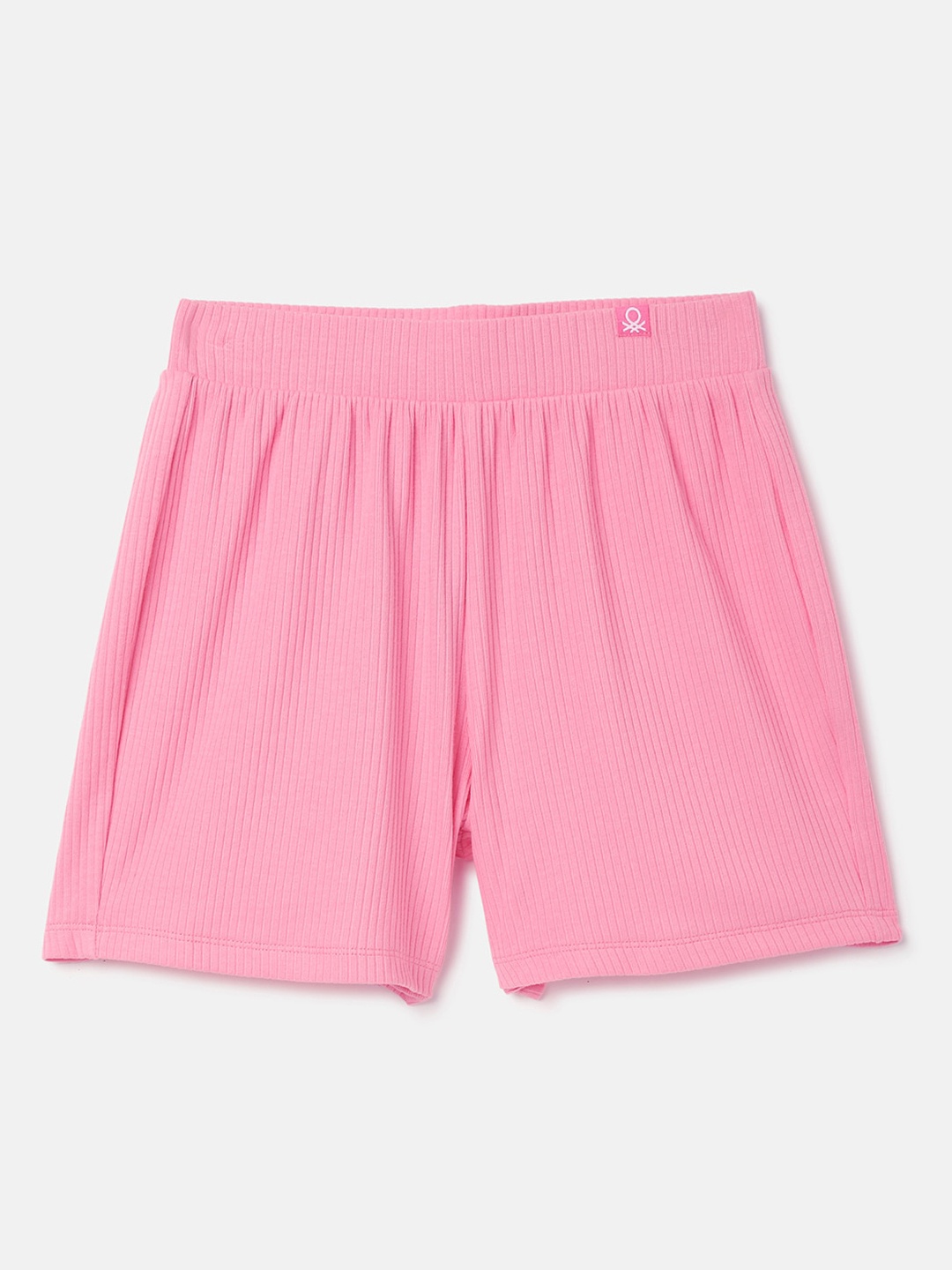 

United Colors of Benetton Girls Pure Cotton Shorts, Pink