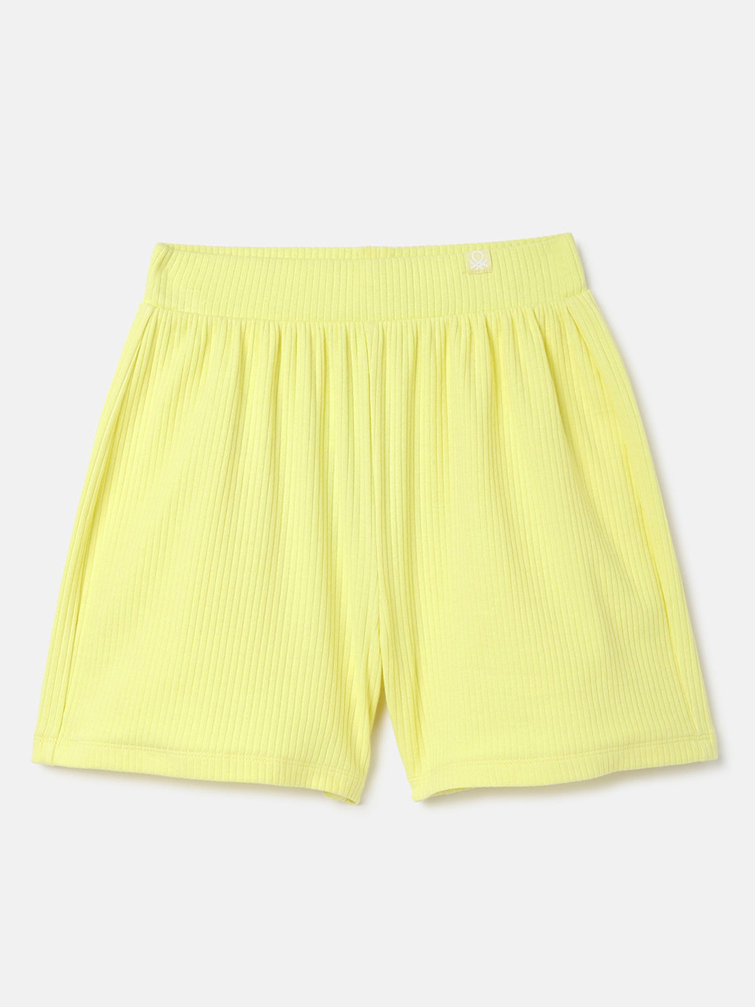 

United Colors of Benetton Girls Self Design Shorts, Yellow