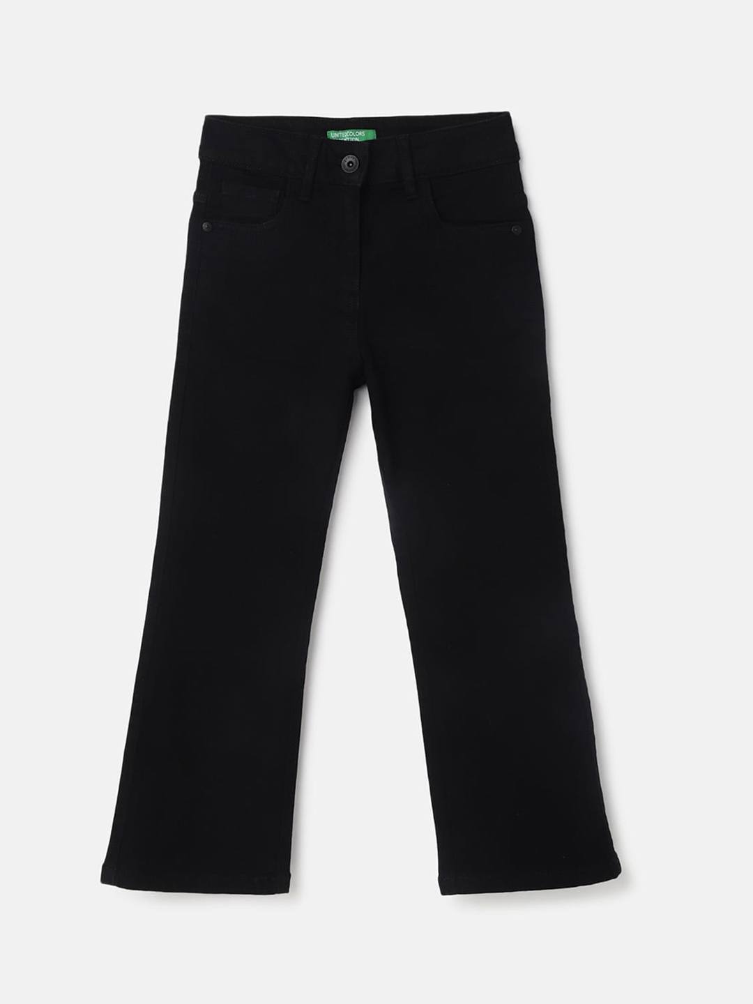 

United Colors of Benetton Girls Mid-Rise Bootcut Jeans, Black