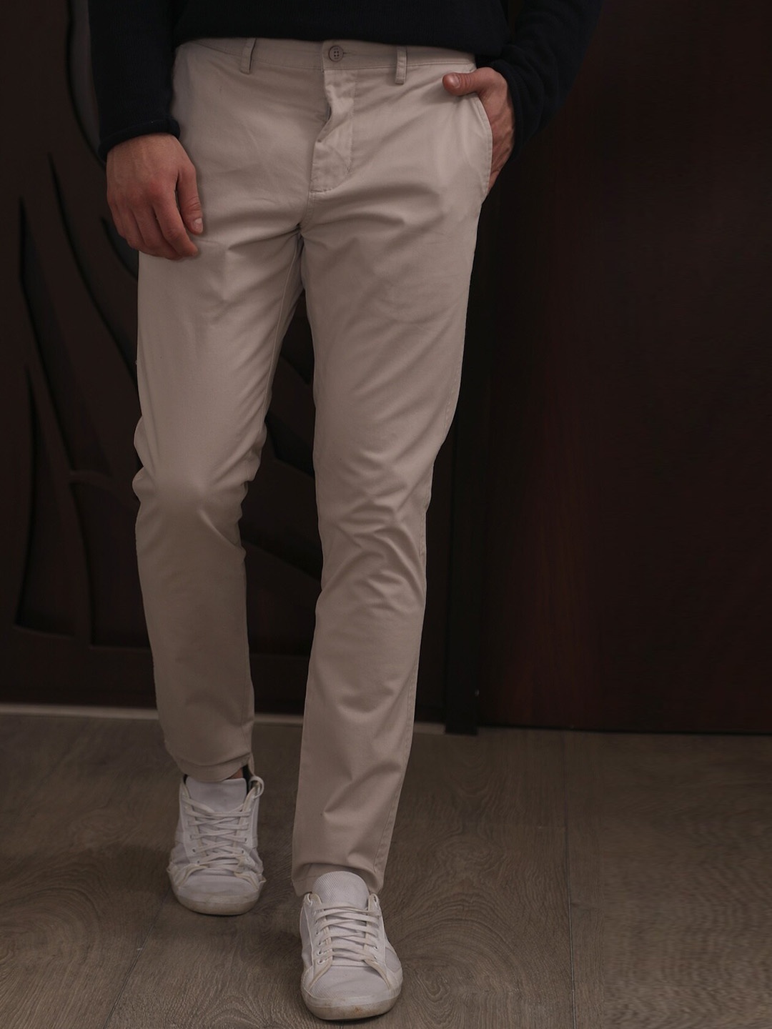 

POE Men Classic Slim Fit Chinos Trouser, Beige