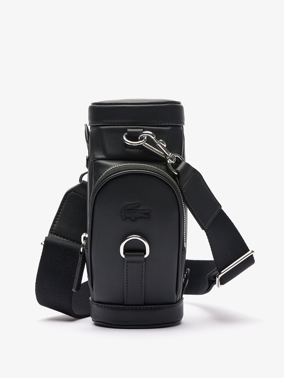 

Lacoste Unisex Crossbody Leather Backpack, Black