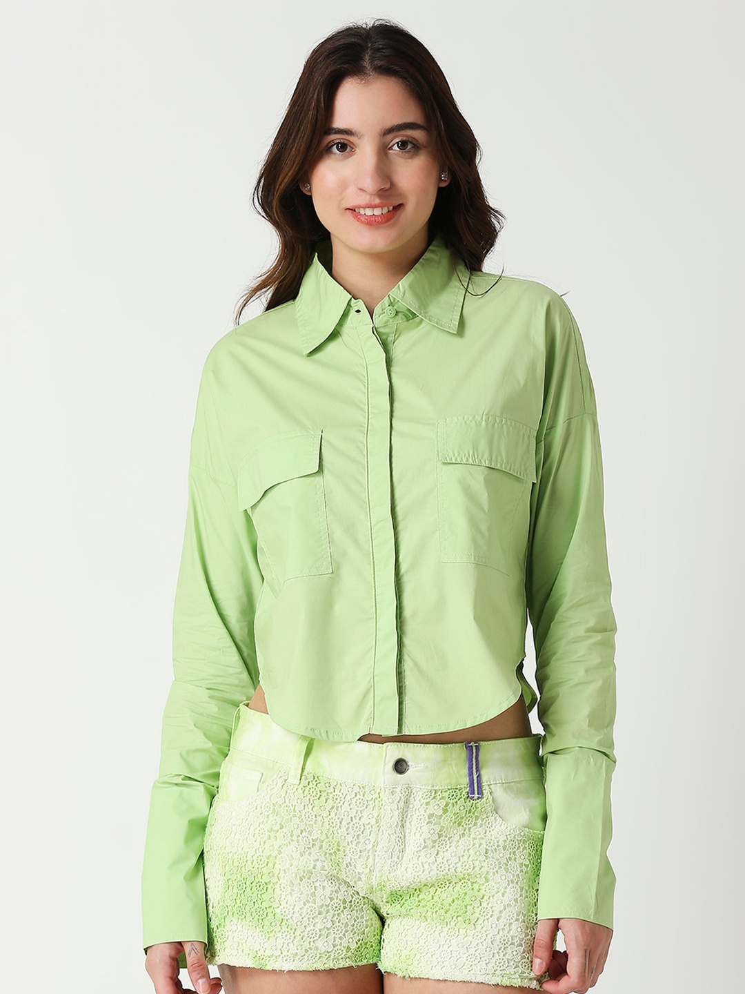 

Remanika Classic Cotton Casual Shirt, Green