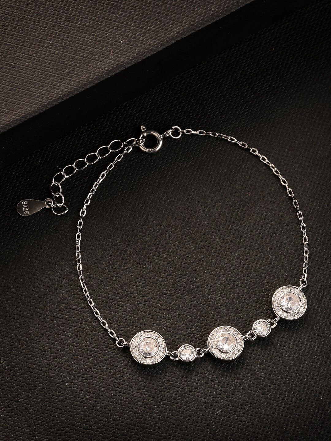 

PRIONI 925 Sterling Silver Rose Gold-Plated CZ-Studded Bracelet