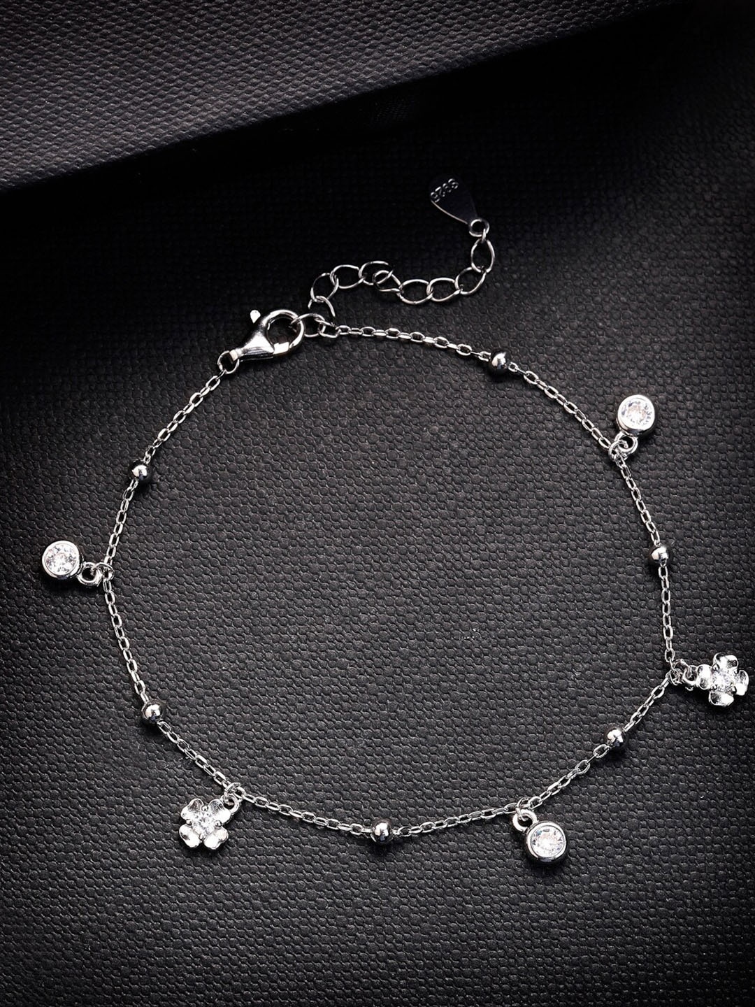 

PRIONI 925 Sterling Silver Rose Gold-Plated CZ-Studded Bracelet
