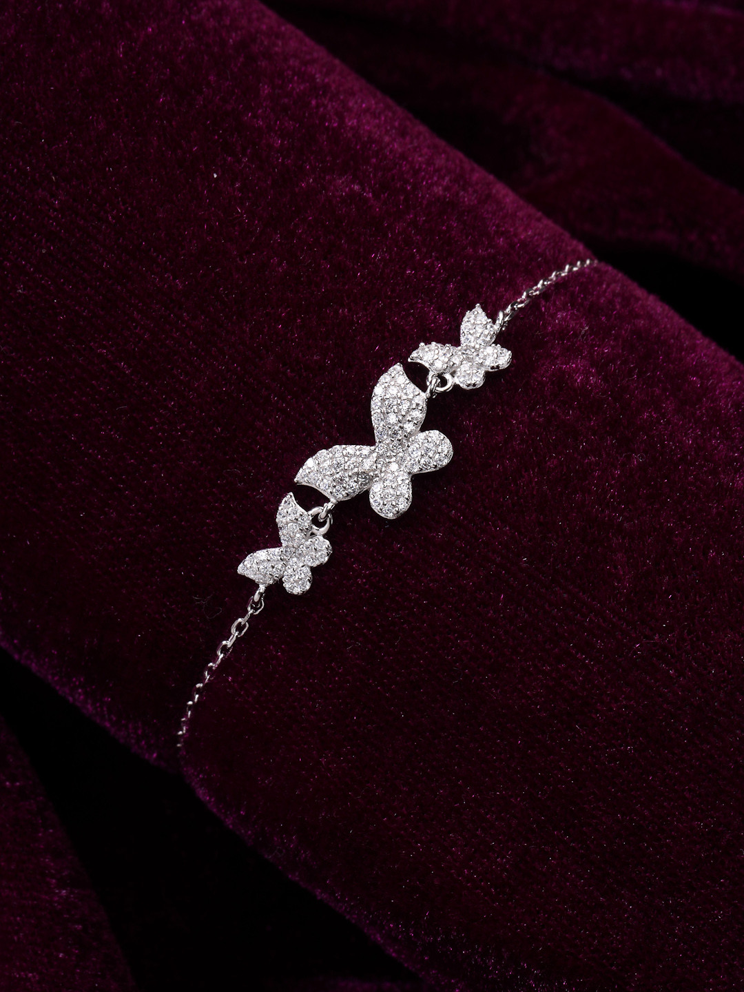 

PRIONI 925 Sterling Silver Rhodium-Plated CZ-Studded Bracelet