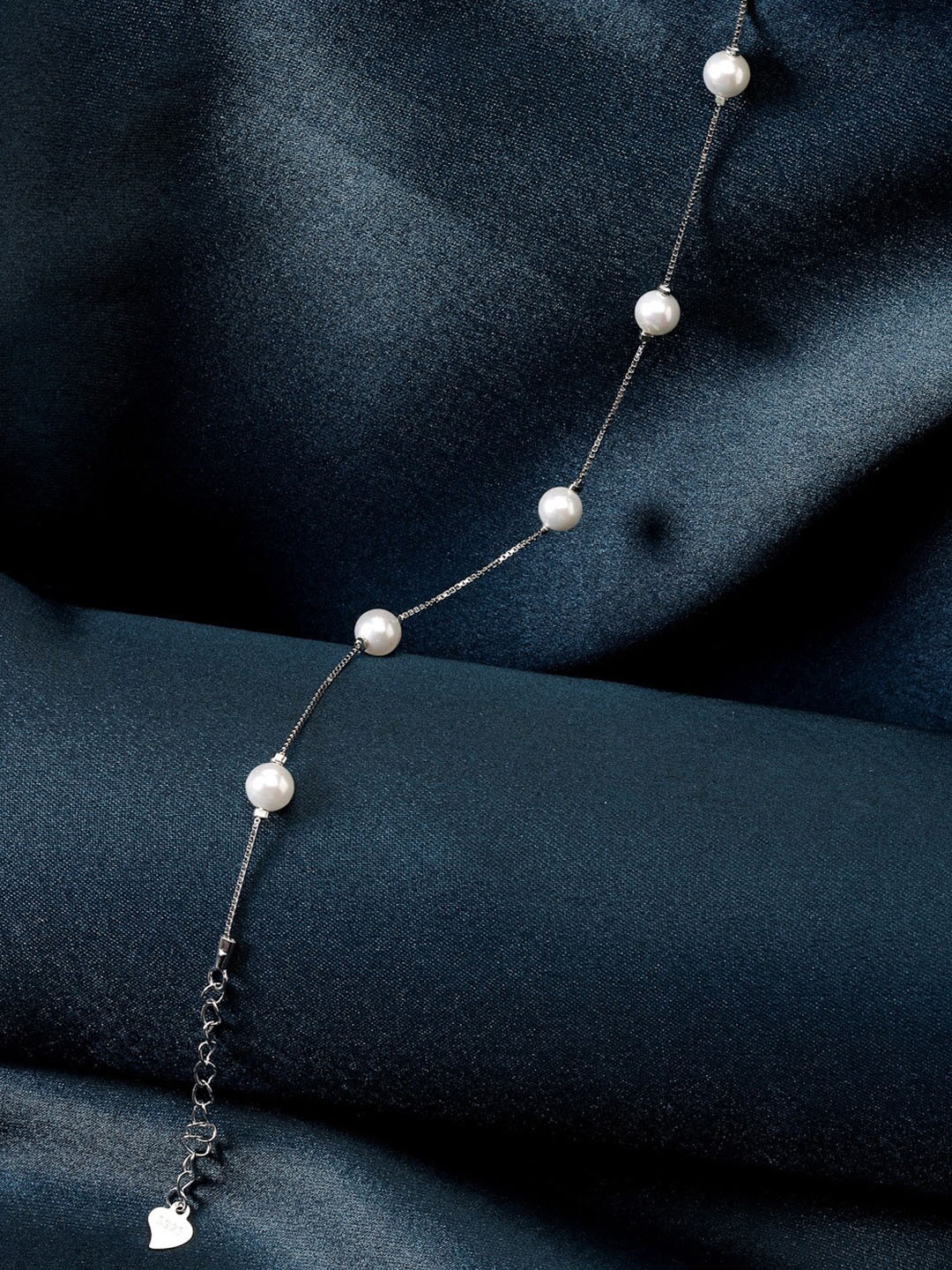 

PRIONI 925 Sterling Silver Rhodium-Plated Pearls Bracelet