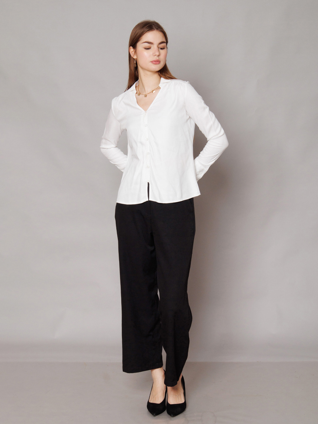 

Zink Studio Slim Fit Spread Collar Casual Shirt, White