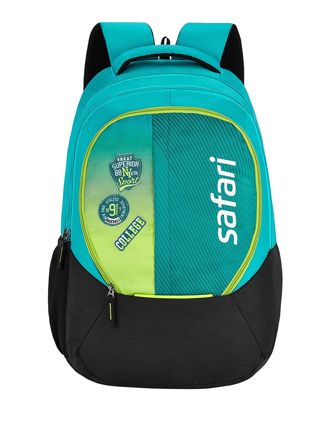 

Safari Unisex Colourblocked Brand Logo Backpack, Teal