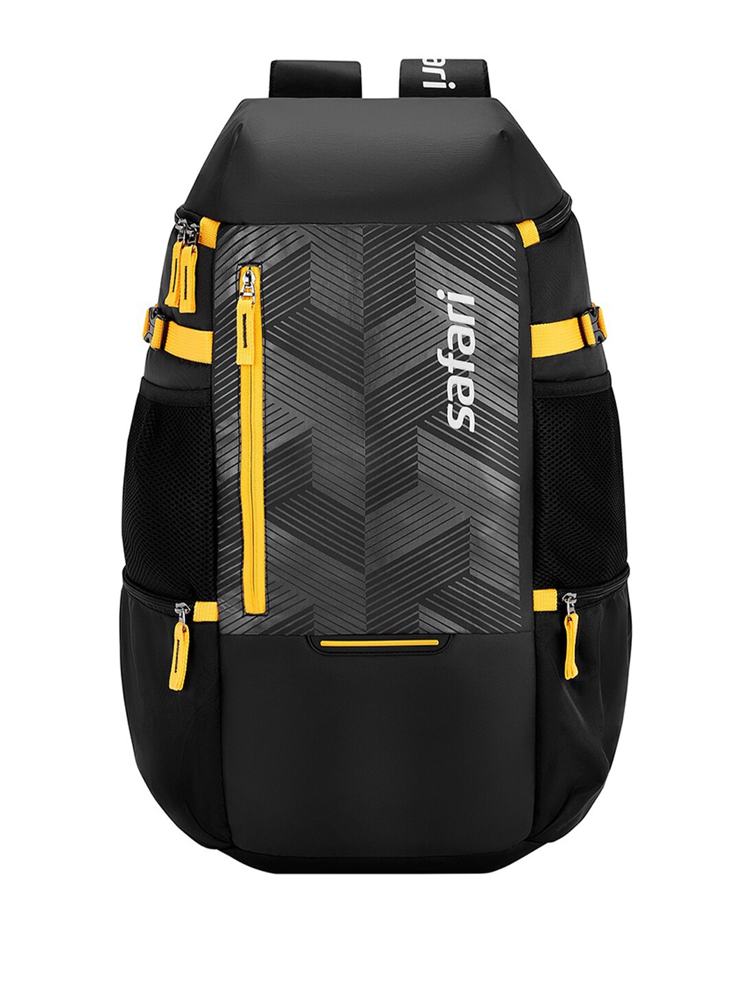 

Safari Unisex Geometric Printed Backpack with Compression Straps, Black