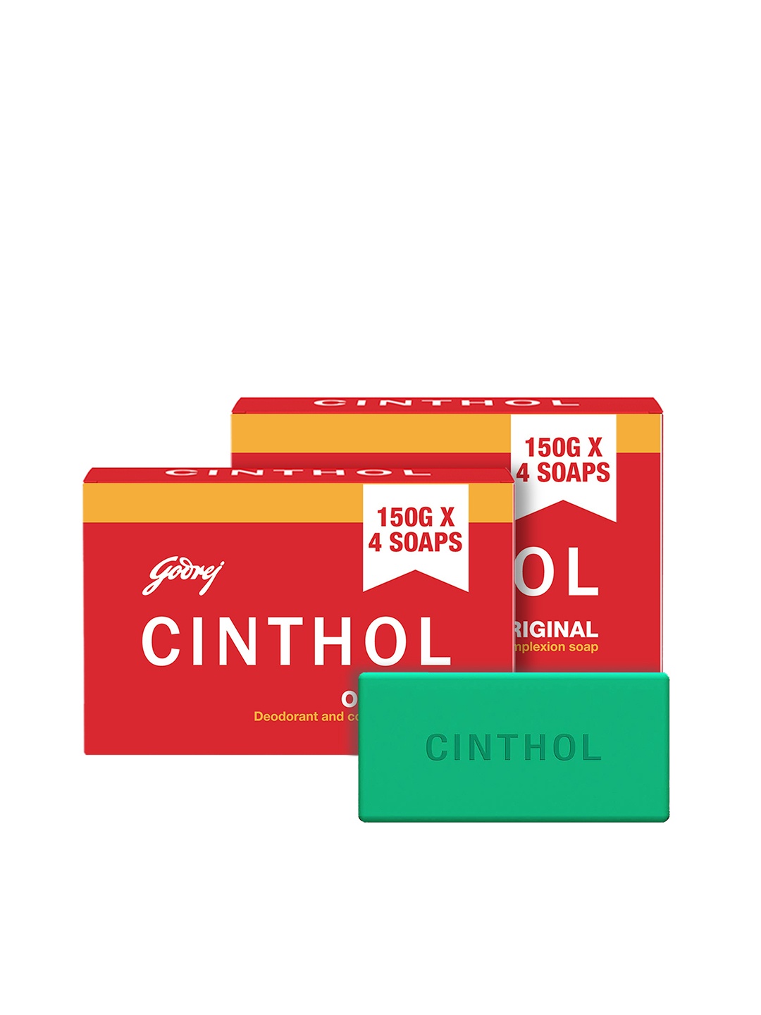 

CINTHOL 8 pcs Original Deodorant & Complexion Soap - 150g each, Red