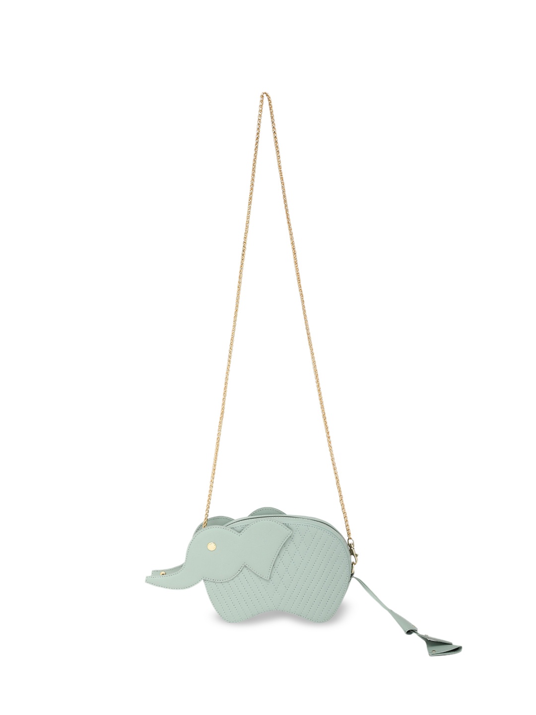 

IMMRI Textured Leather Structured Sling Bag, Green