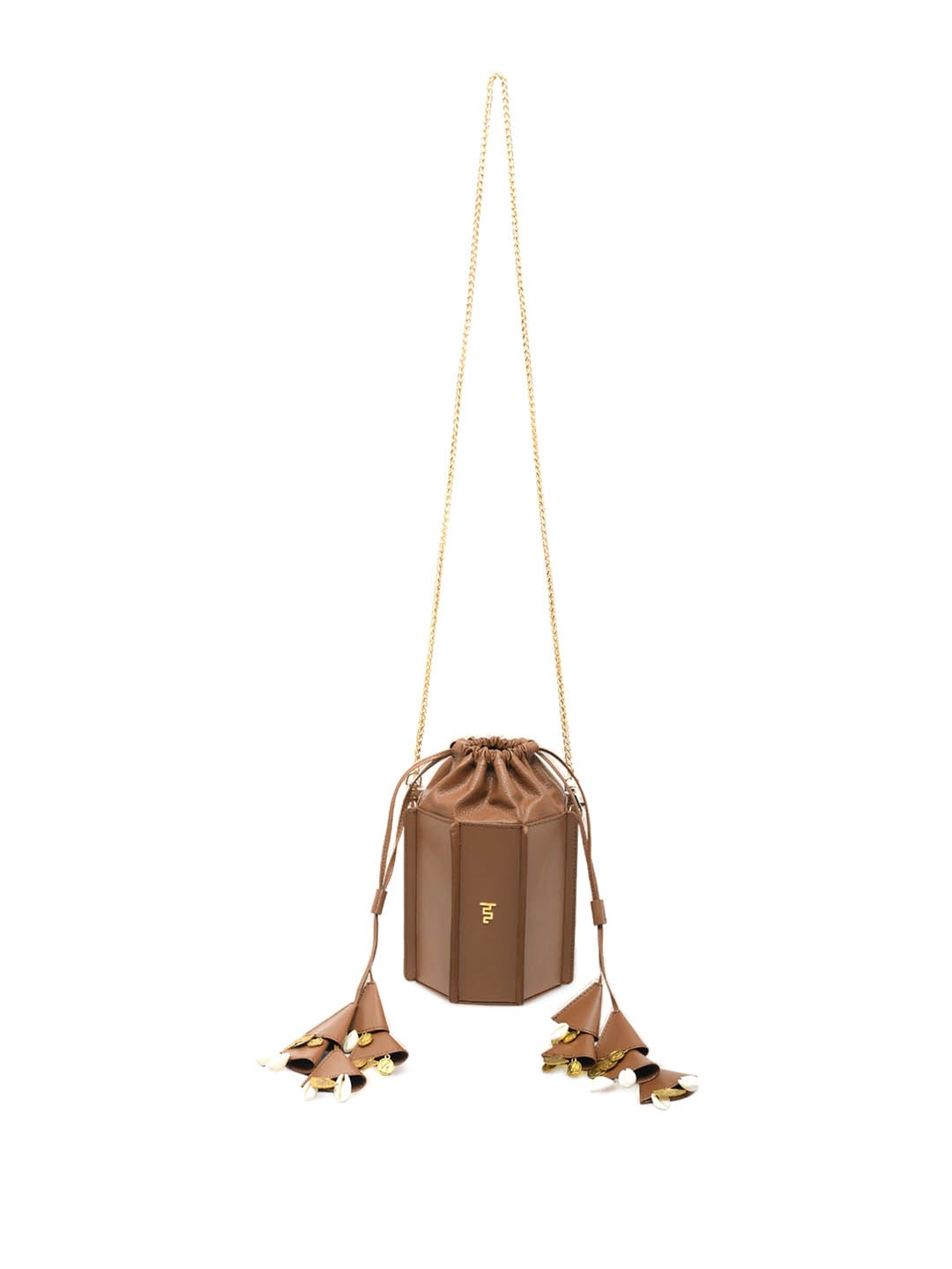 

IMMRI Leather Bucket Sling Bag, Tan