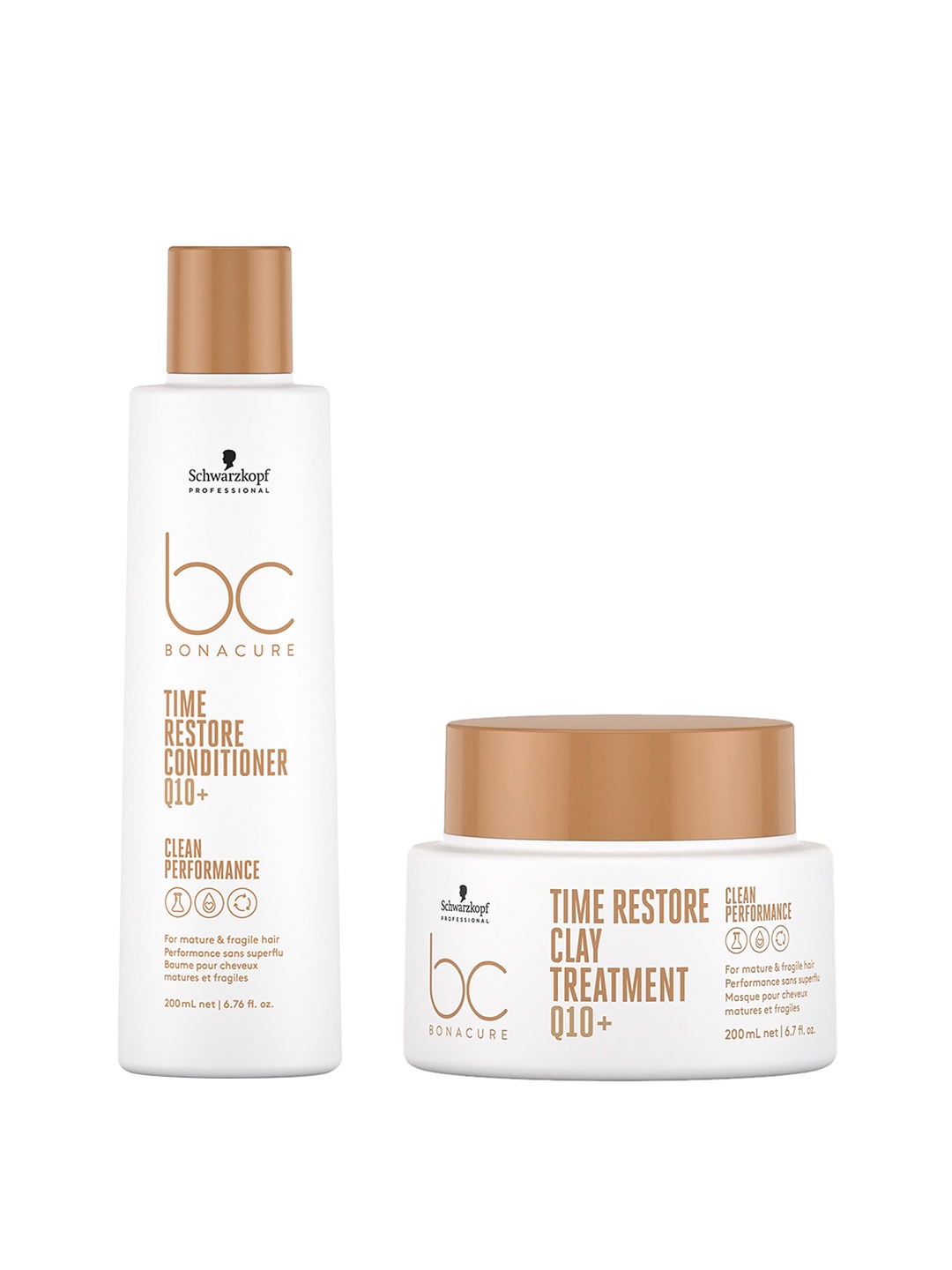 

Schwarzkopf PROFESSIONAL Set of Bonacure Time Restore Conditioner & Hair Mask - 200ml each, White