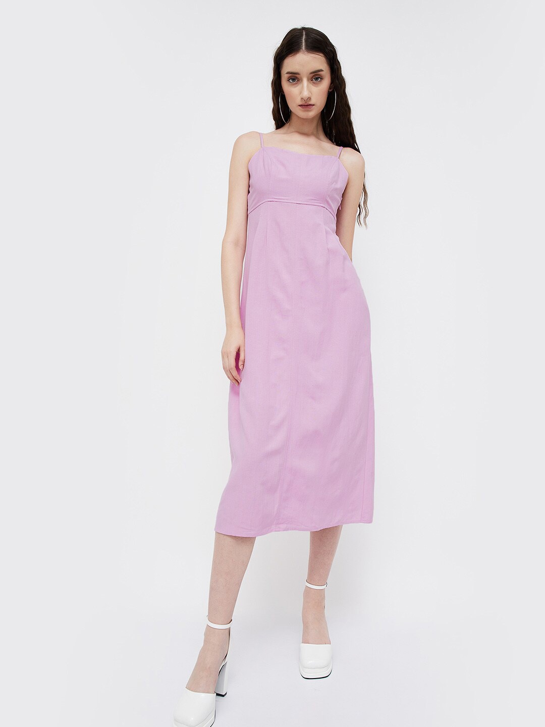 

Ginger by Lifestyle Shoulder Straps Empire Midi Dress, Green
