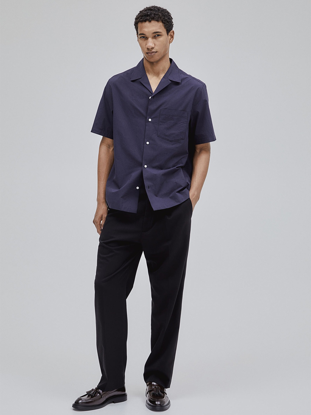 

H&M Regular Fit Resort Shirt, Blue