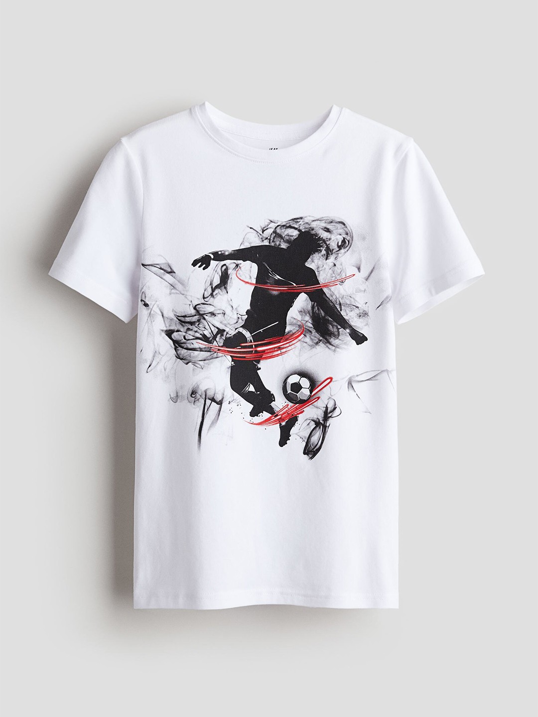 

H&M Boys Printed Pure Cotton Round Neck Tshirt, White