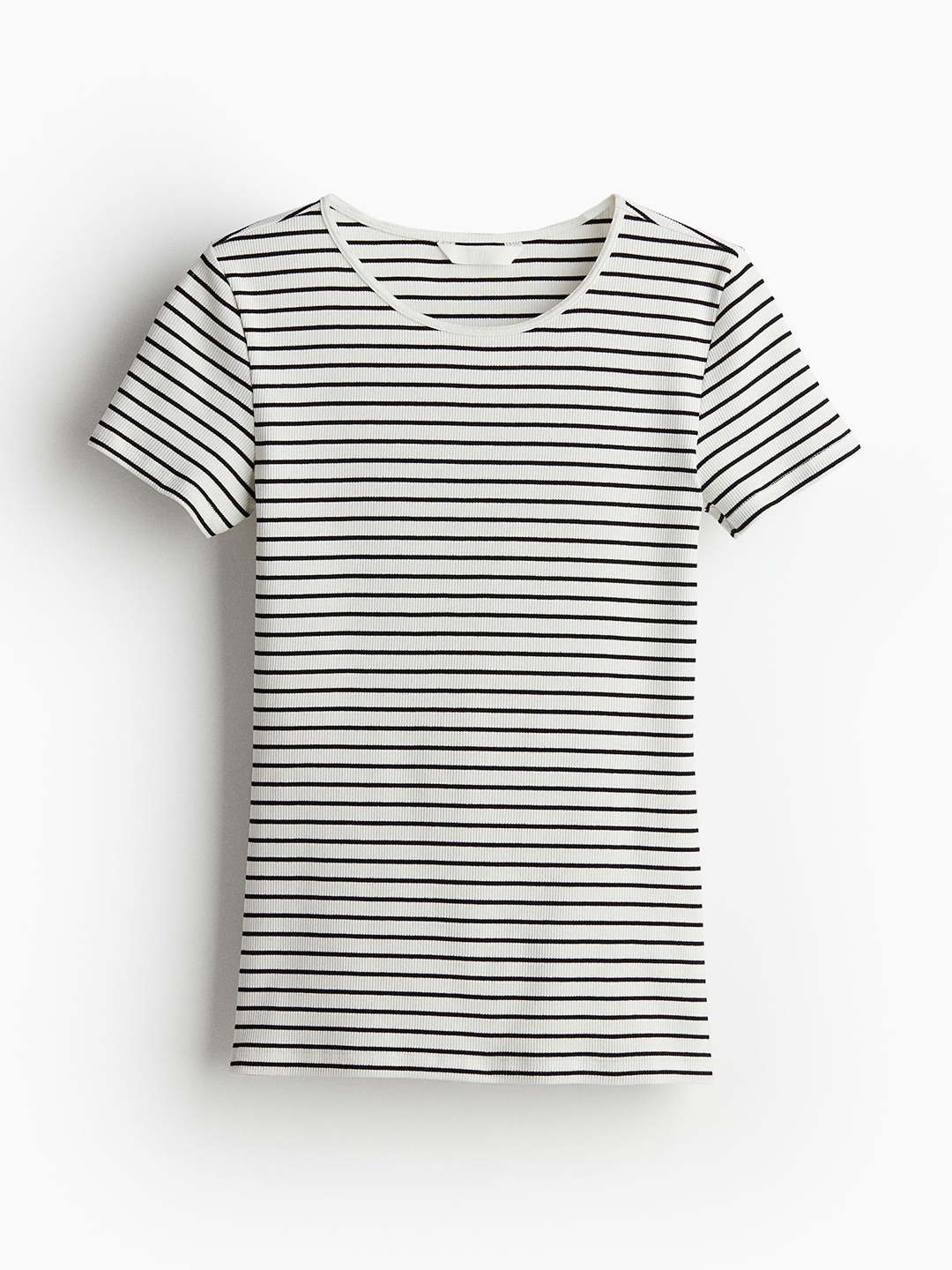 

H&M Women Ribbed T-shirt, White