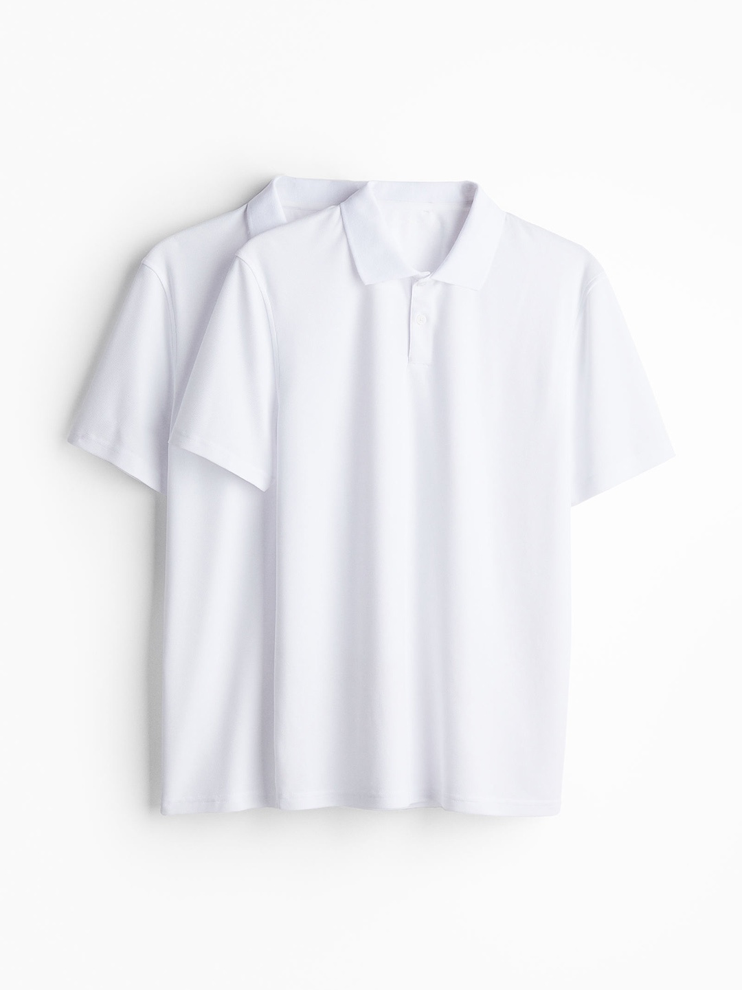 

H&M Men 2-Pack DryMove Sports Polo Shirt, White