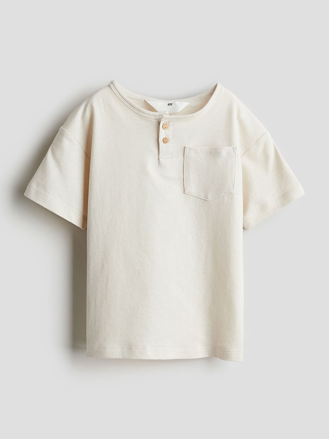 

H&M Boys Henley T-Shirt, White