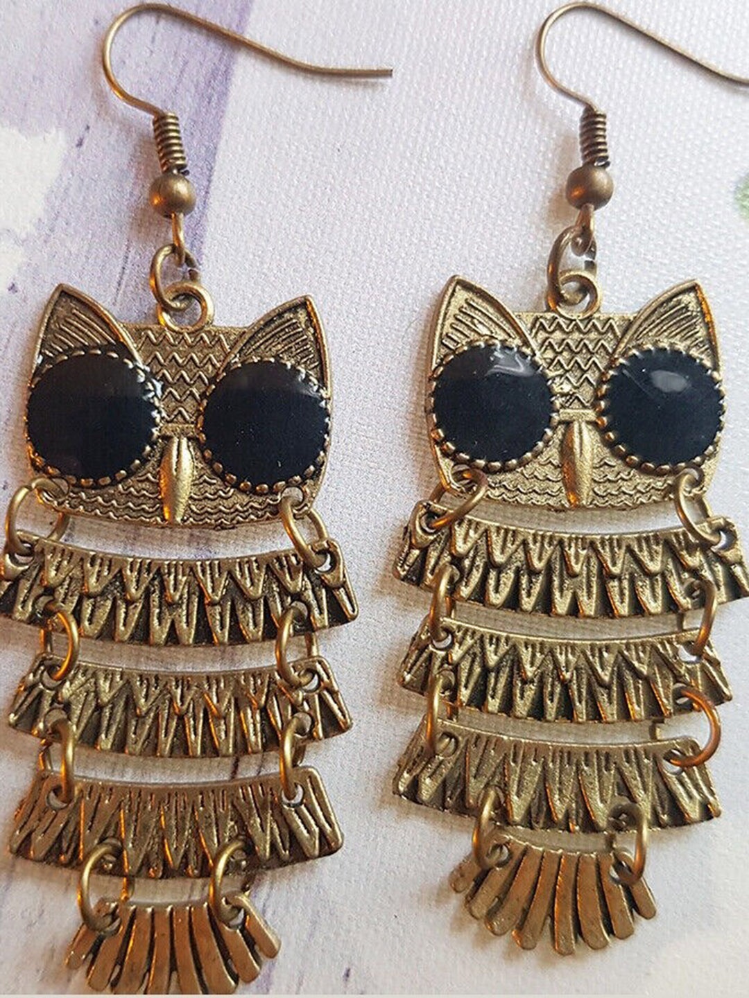 

EL REGALO Gold-Plated Contemporary Drop Earrings